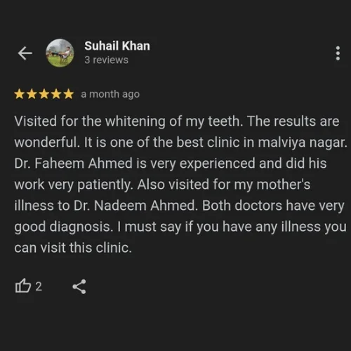 google review of healthcare Clinic