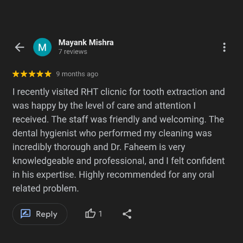 google review for Dentist