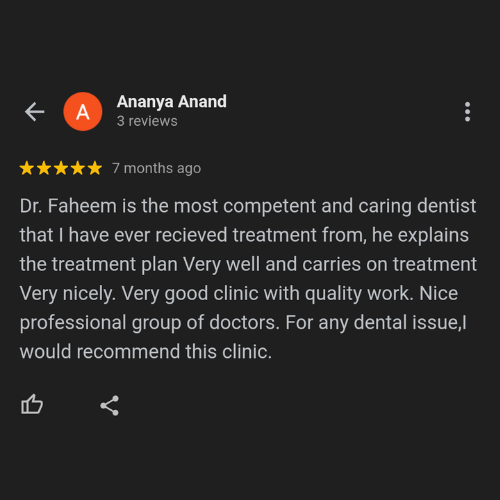 Dentist google review