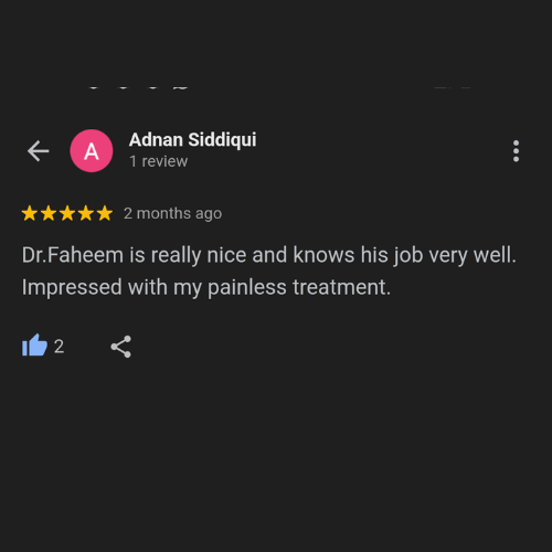 Dentist google review