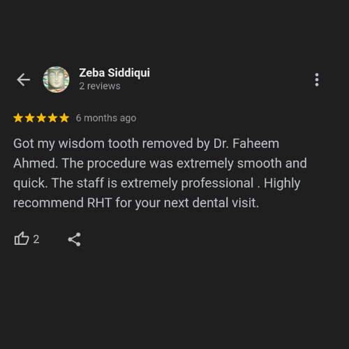 google review for Dentist