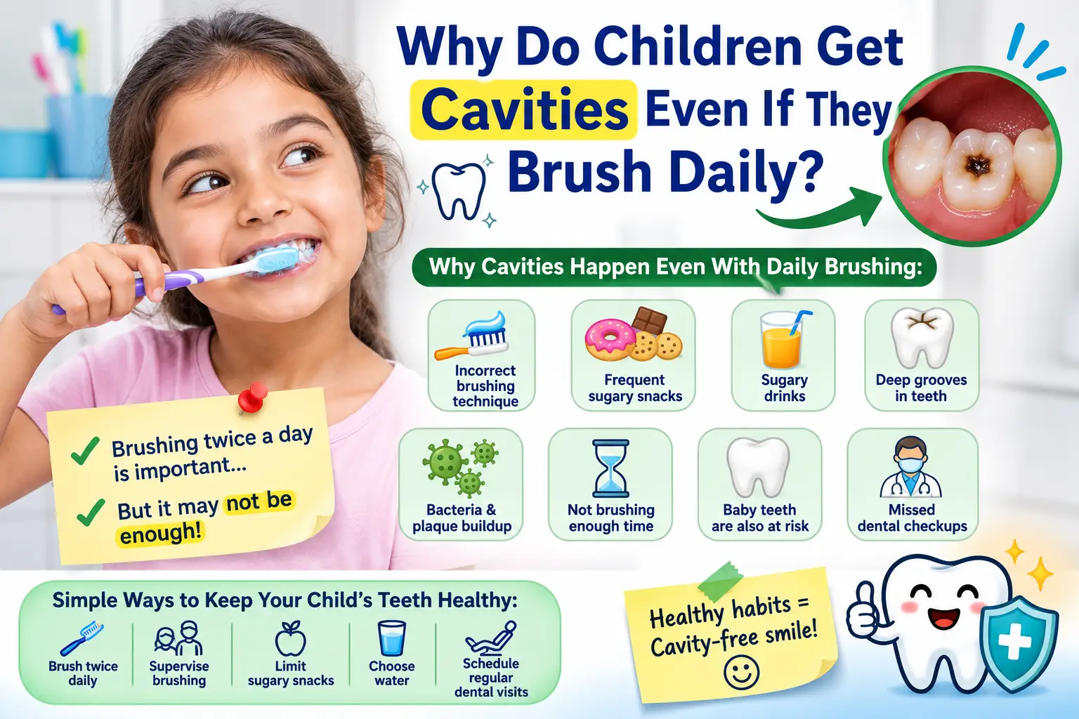 Why Do Children Get Cavities Even If They Brush Daily?